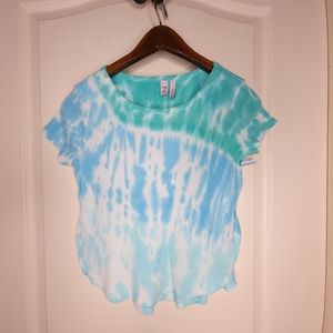 Girls Medium Z by Zella Outshine Tie Dye Blue/Aqua Print Knit T-Shirt